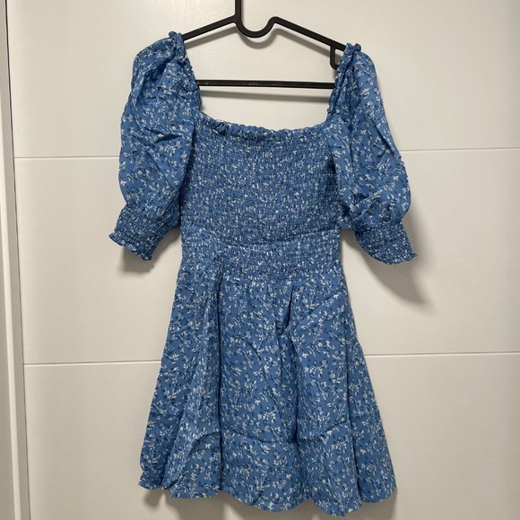 brand new reformation Elle mini Dress in blue - Picture 5 of 7